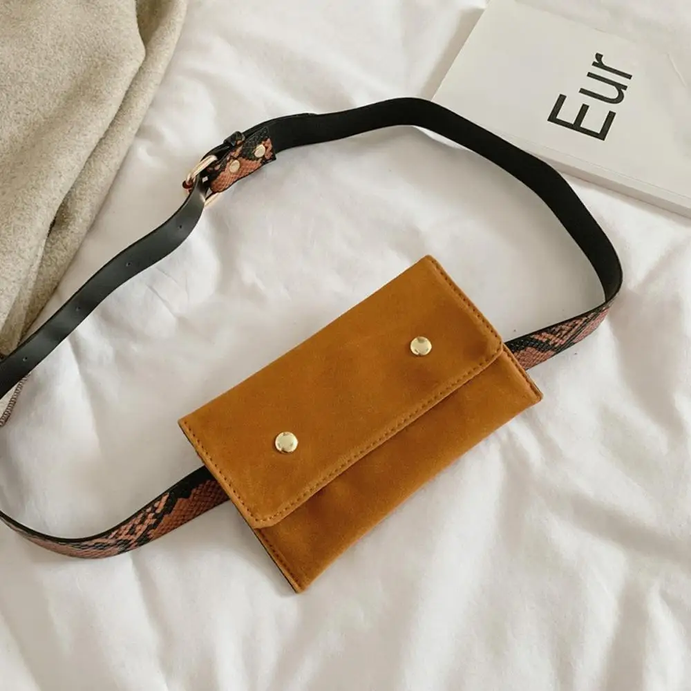 Женская нагрудная сумка простой модный замшевый поясной многофункциональный