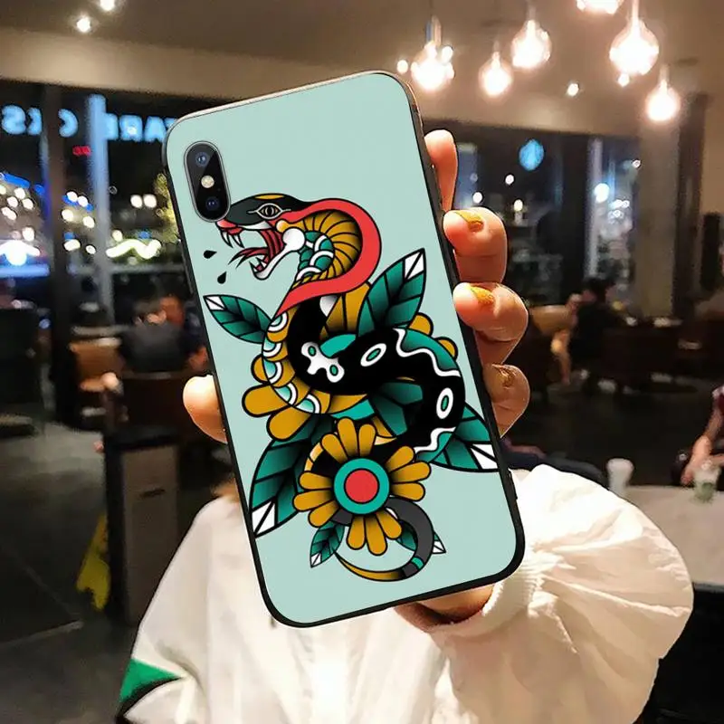 

Hand Snake aesthetics flower Phone Case for iPhone 11 12 pro XS MAX 8 7 6 6S Plus X 5S SE 2020 XR
