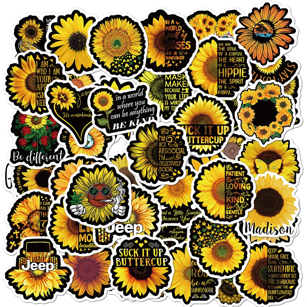

10/30/50PCS You Are My Sunshine Sunflower stickers Aesthetic Laptop Water Bottle Waterproof Graffiti Decal Sticker Packs Kid Toy