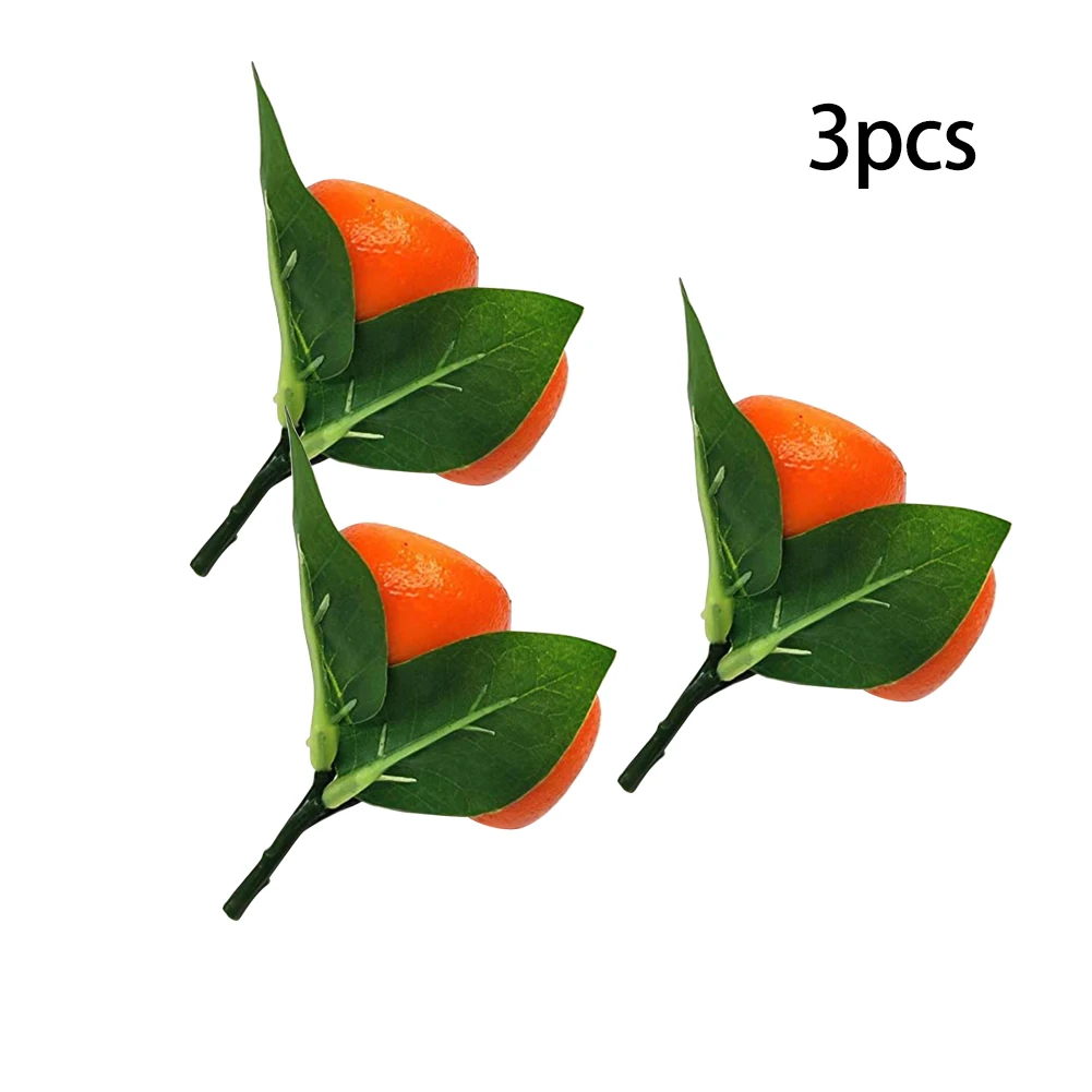 

3PCS Artificial Three Foam Oranges Simulation Fruit Orange Fake Lifelike Ornaments For Home Party Kitchen Wedding Decoration