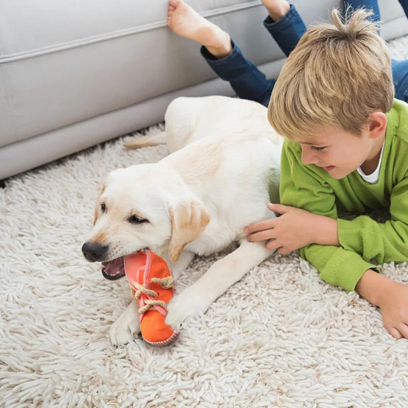 Смешная собака игрушка для кусания Безопасный и прочный скрипучий чистка зубов