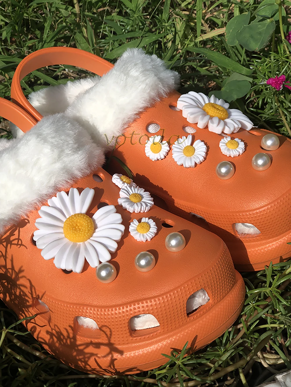 Мюли женские плюшевые на толстой подошве повседневные садовые сандалии теплые