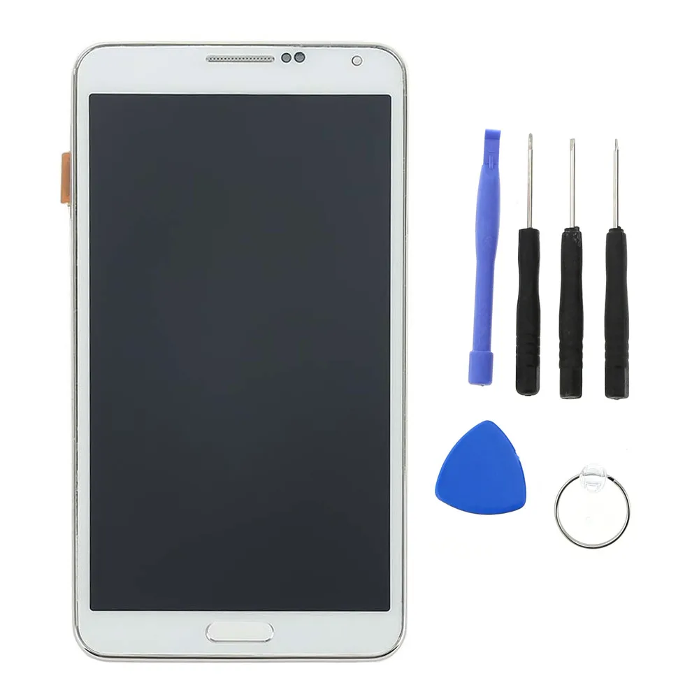 N9005 ЖК дисплей для samsung Galaxy Note 3 дисплей сенсорный экран дигитайзер Рамка Кнопка Домой N9005 дисплей для samsung note 3 ЖК - Цвет: white with tools