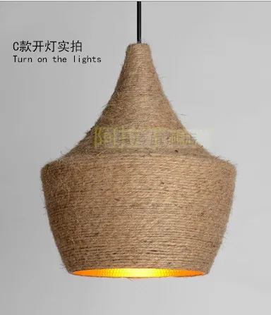 

rope vintage pendant lights loft avize nordic hanglamp restaurant kitchen light suspension luminaire home industrial lighting