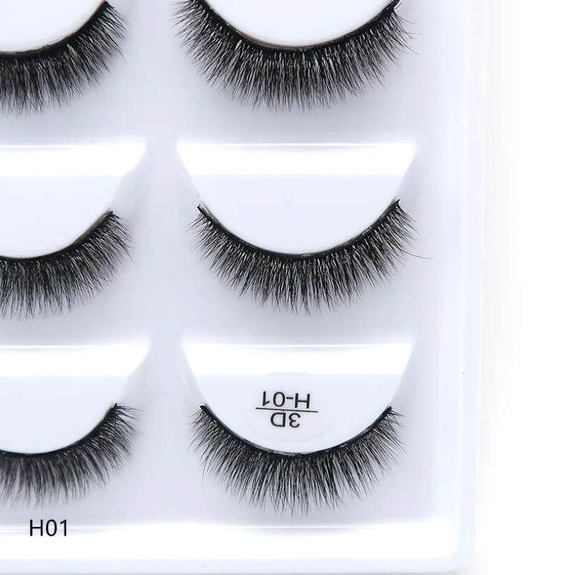 Новые 5 пар ручной работы 3d норковые ресницы короткие накладные крест грязные