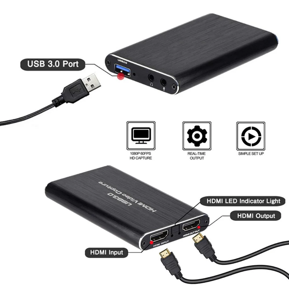 Видеорегистратор 4K HDMI-USB 3 0 1080P 60 кадров/с | Компьютеры и офис