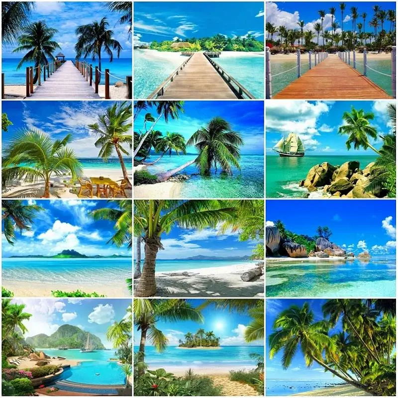 

JustPaint DIY Painting By Numbers Seascape Home Decor Room Wall Art картина по номерам Oil Pictures Drawing On Canvas