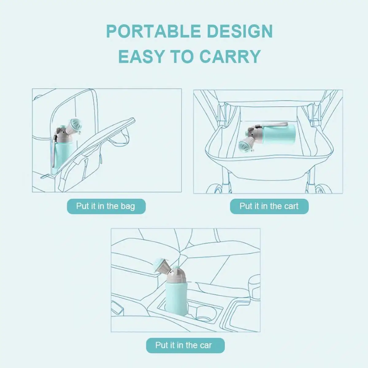 

400ML Portable Kids Camping Toilet Outdoor Traveling Toddler Boys Girls Baby Training Urinal