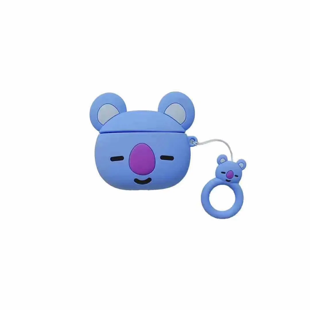 3D Забавный отскок BT21 Кролик Пластиковые корпусы гарнитурные для Apple Airpods 1/2 прекрасный силиконовый защитный чехол для наушников Аксессуары