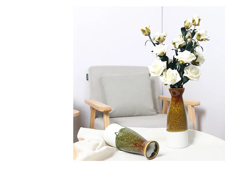 Керамическая ваза Кристин в скандинавском стиле Цветочная композиция для