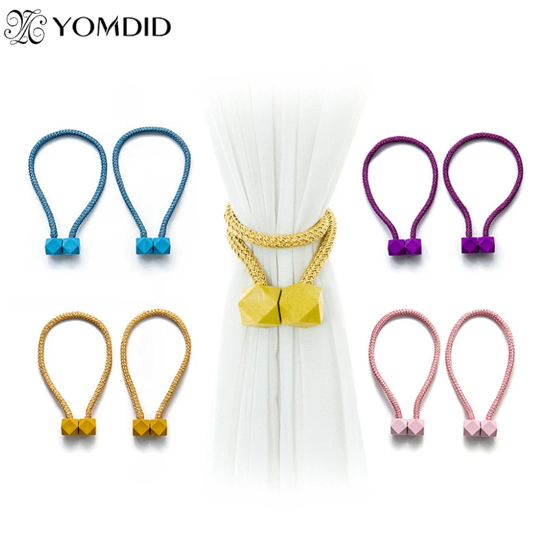 

Solid Color Magnetic Curtain Hooks Tiebacks Tie Backs Buckle Clips Holdbacks Curtain Tiebacks For Living Room Bedroom Decoration