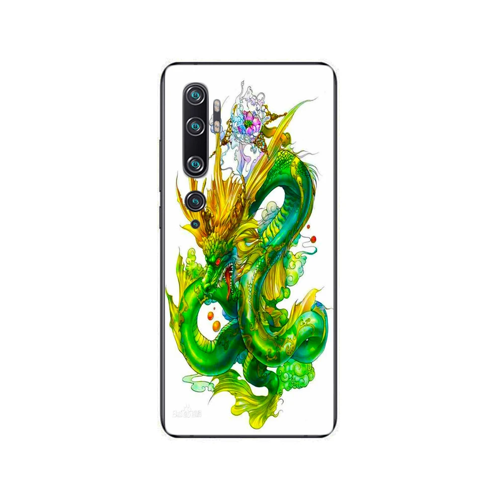Для xiaomi mi note 10 9 8 Pro Lite 9T A3 Red 7 8T x 3 2 2S K30 K20 POCOC X2 чехол матовый Дракон Мягкий