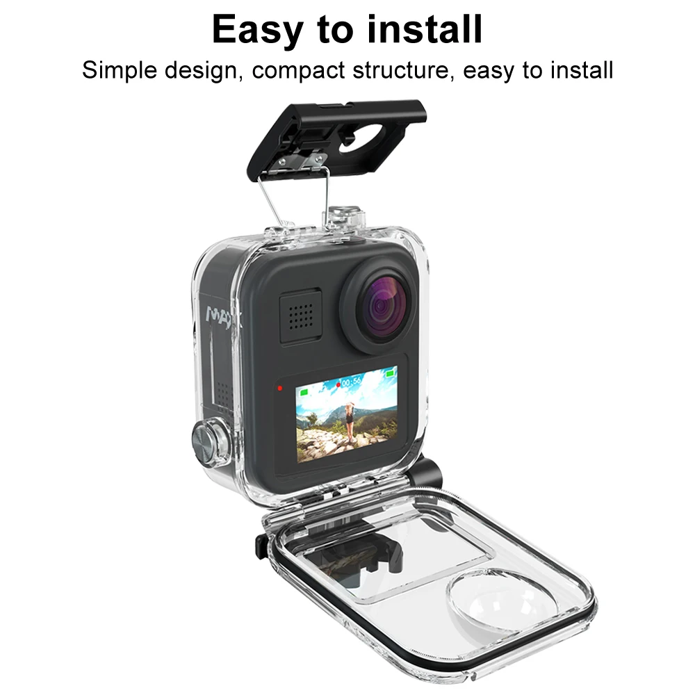 Waterproof Housing Case for Gopro Max Action Camera Diving Protective Shell 20M with Lens Cap Tempered Glass Accessories | Электроника