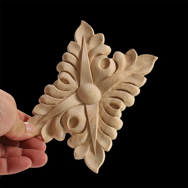 WMQE Неокрашенная резная изысканная длинная круглая деревянная декорация для дома