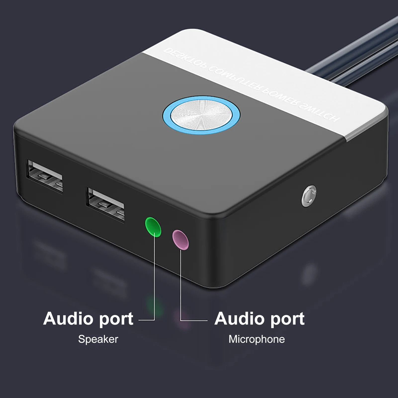 2 порта USB аудио компьютерный переключатель источник питания вкл/выкл сброс