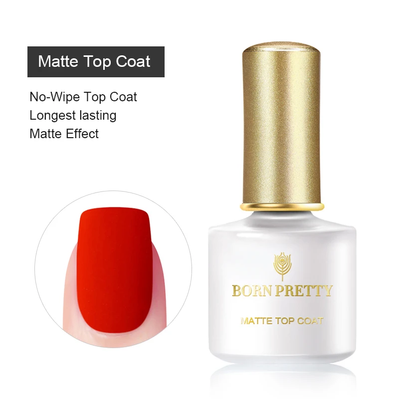 Matt top coat BORN PRETTY Gel Polish Plum Color Semi Permanent Soak Off Gel Nail Polish 60 Colors Nail Art Gel Varnish Matt Top Coat Need 6ml - Цвет: Matt top coat