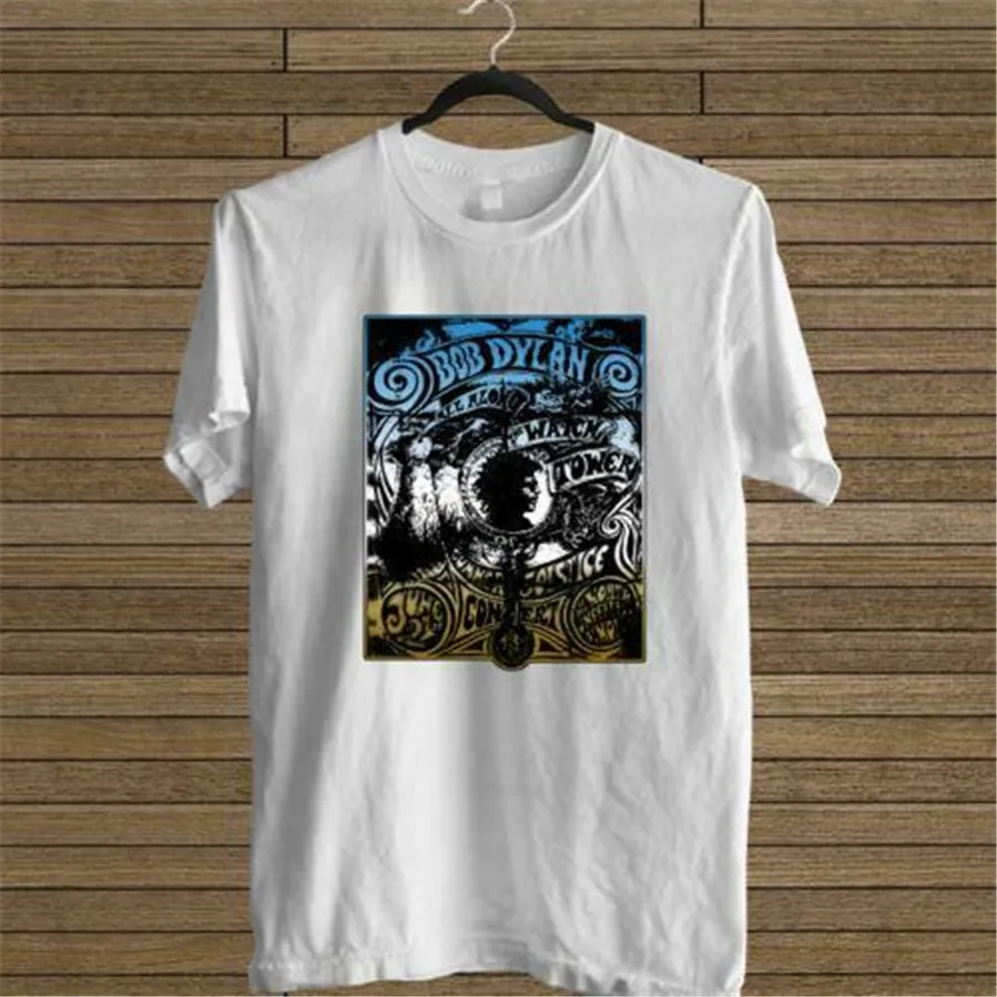 Новая белая футболка Bob Dylan All Along The Watchtower размеры США S до 3Xl Повседневная En1 |