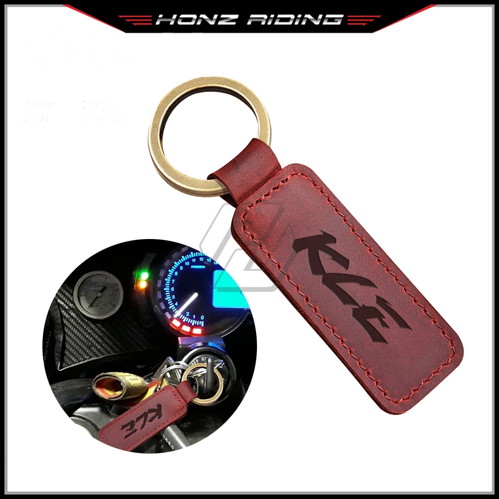 

For Kawasaki KLE 250 650 500 Keyring Motorcycle Cowhide Keychain Key Ring