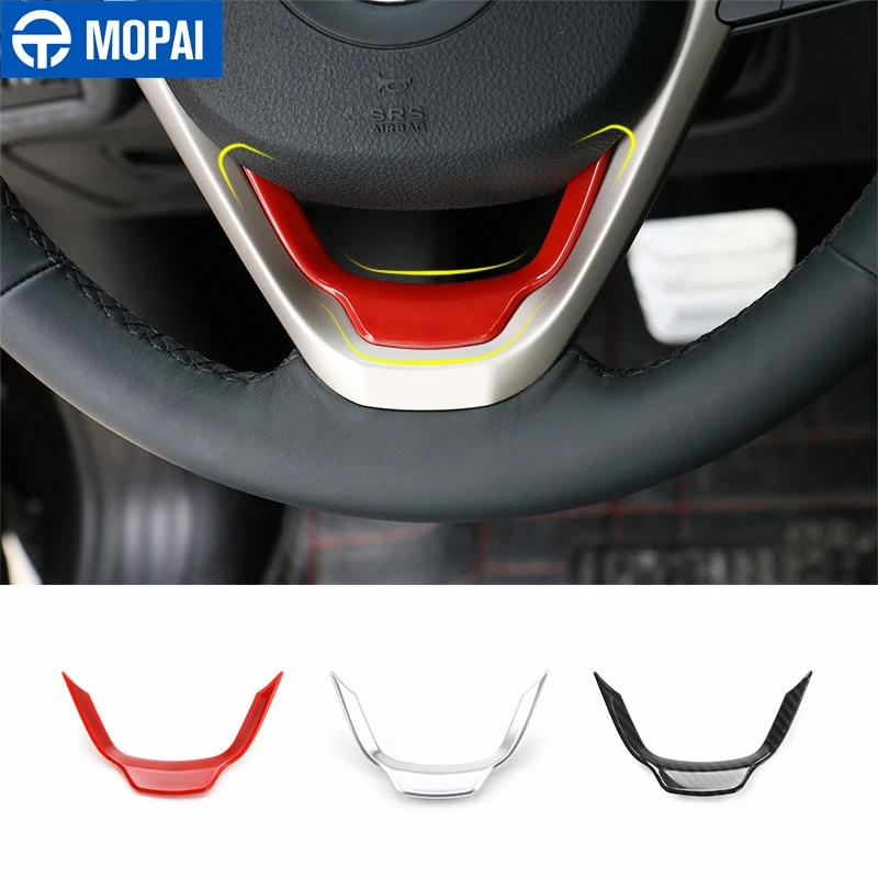 

MOPAI Car Steering Wheel Decoration Trim Stickers for Jeep Cherokee for Grand Cherokee 2014+ Car Interior Accessories Styling
