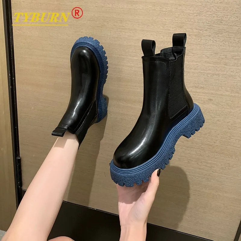 

2021 New Fashion Boots Women's Warm Winter Boots 4 Cm High Heel Boots Ladies Thick-soled Black Snow Boots Women's Shoes Botas