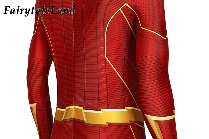 

Halloween Superhero Flash Season 6 Cosplay Costume 3D Barry Allen Printing Jumpsuit Fancy Zentai Adult Battle Outfit