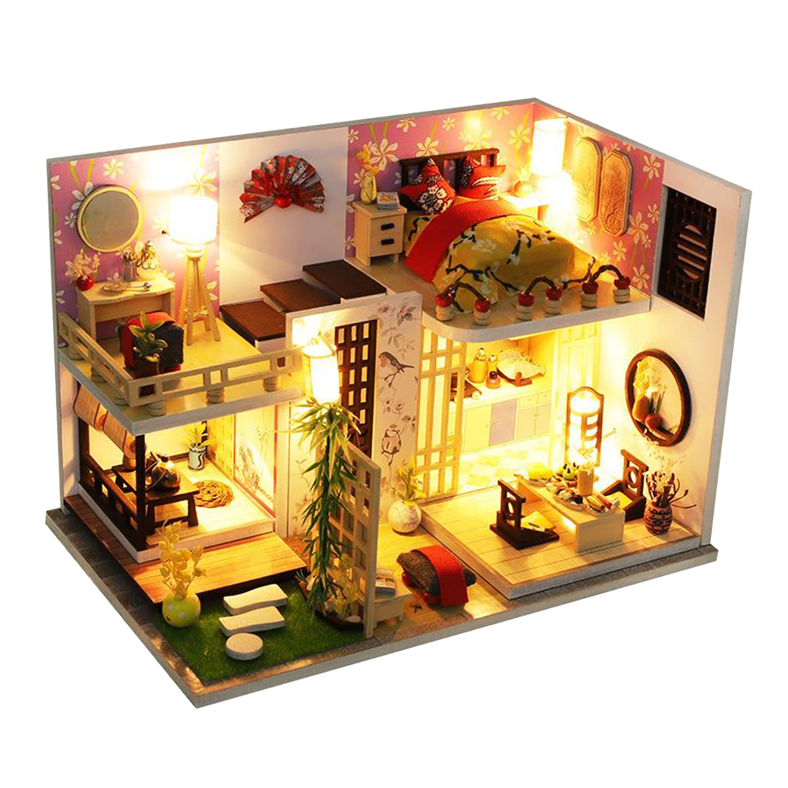 

1/24th Scale DIY Doll House Kit with Led Light Furniture Accessories Toys