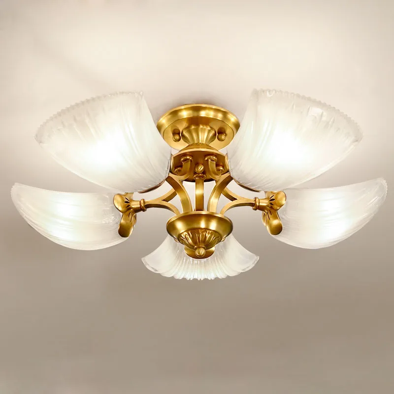 Роскошные медные потолочные люстры для помещений спальни гостиной простой