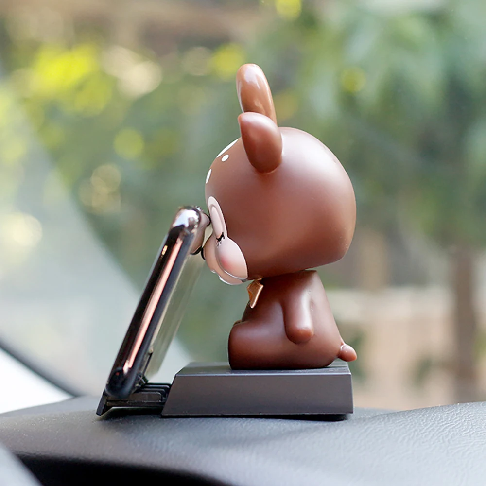 

NEW Auto Accessories Phone Holder Cute Decoration Shaking Head Deer Doll Bracket Automobile Interior Dashboard Bobblehead