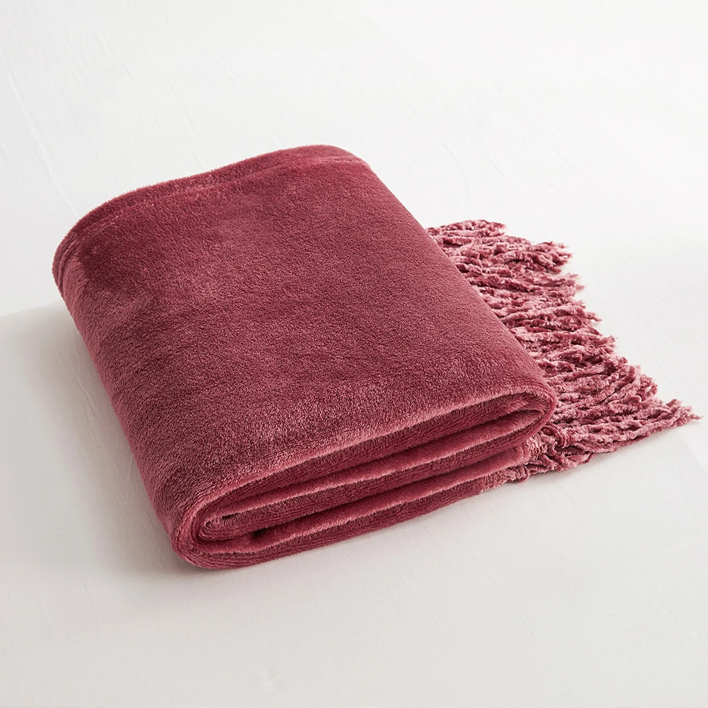 

Flannel Plush Blanket Tassel Throws Blankets for Sofa Couch Fuzzy Fleece Blanket Cozy Warm Lightweight Home Decor Blanket Set