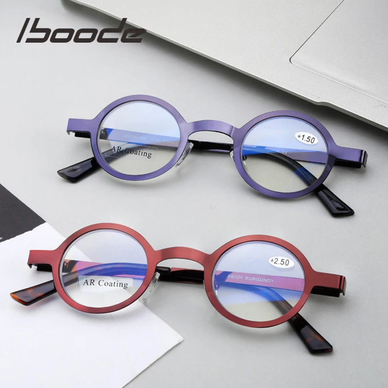 Очки iboode женские с круглой металлической оправой для чтения защитой от