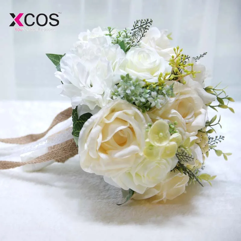 XCOS романтические 2020 Свадебные цветы букеты белый цвет слоновой кости розовый
