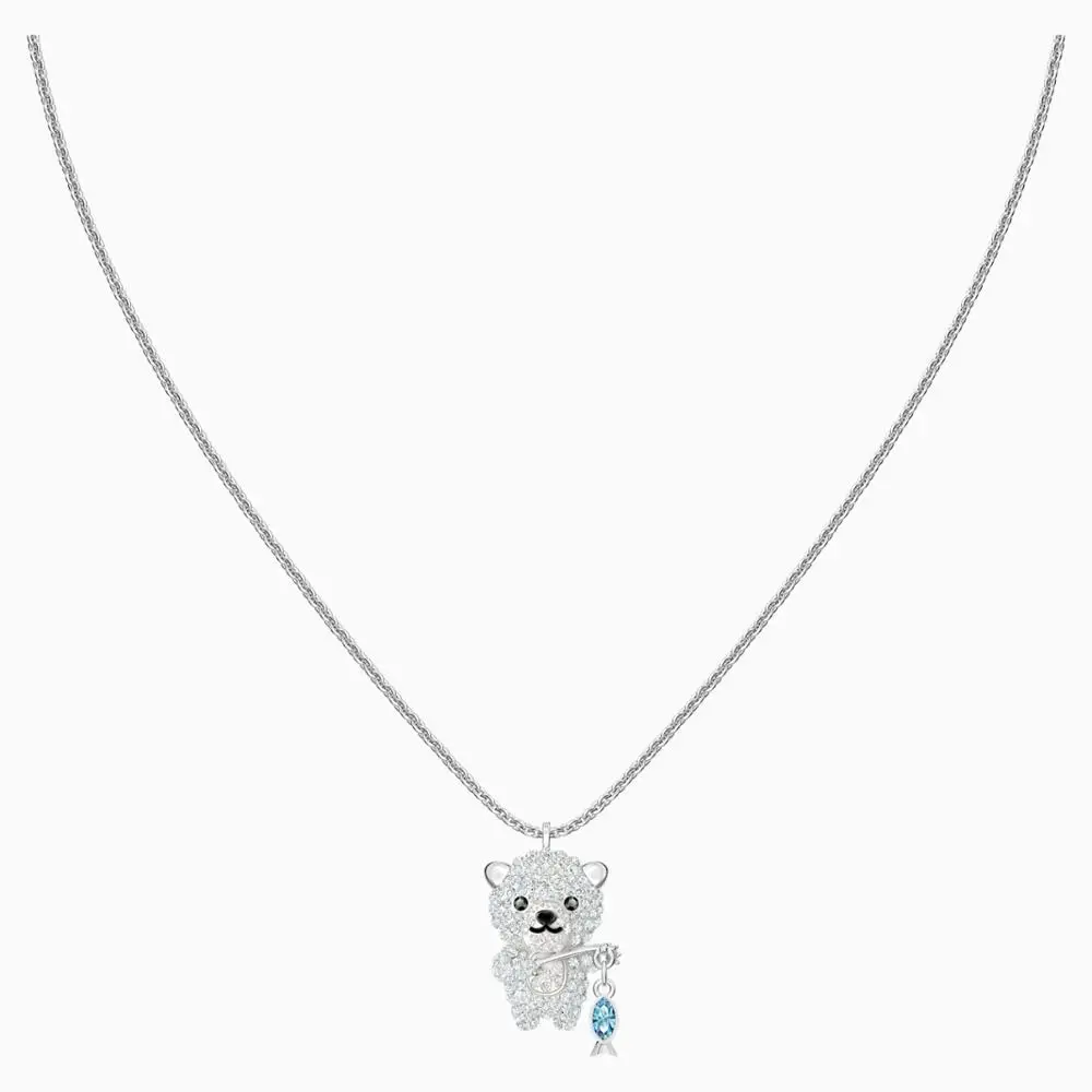 

2021 Fashion Jewelry SWA New Polar Pendant Polar Bear Shaped Low Temperature Ceramic Inlaid Platinum Necklace Ladies Luxury Gift