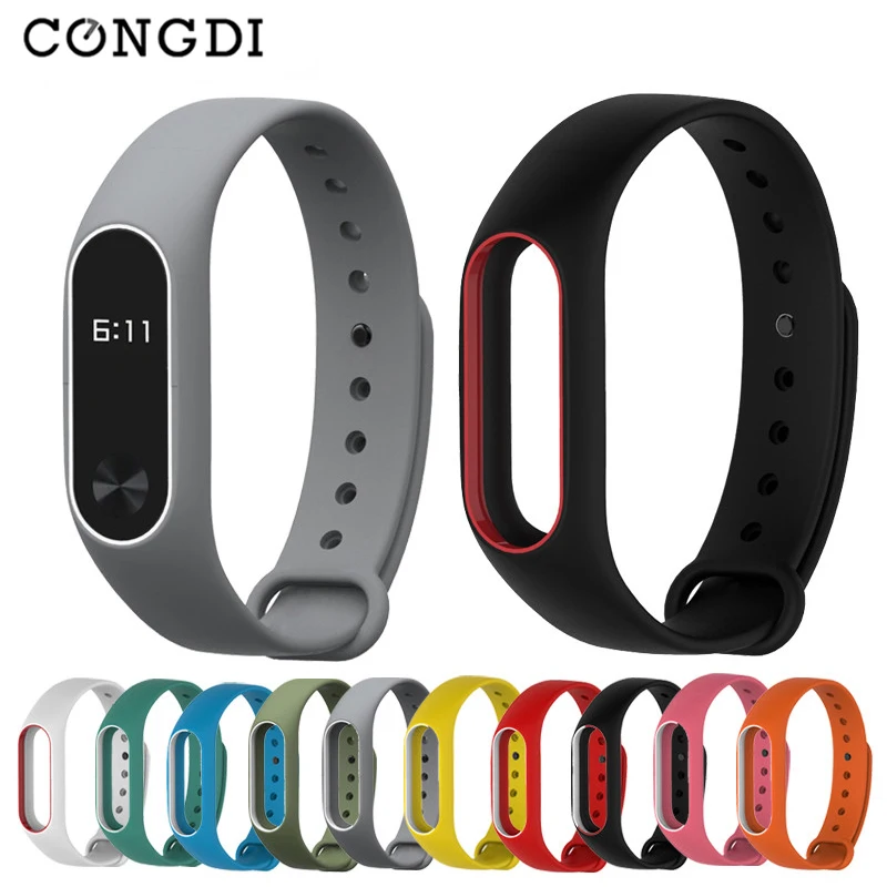 Силиконовый цветной ремешок Congdi Mi Band 2 спортивный браслет для смарт Xiaomi