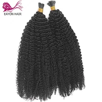 i tip human hair extension afro kinky curly pre bonded peruvian remy hair micro links keratin stick i tip hair for black women