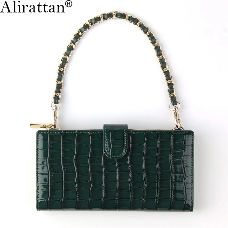 

Small crocodile pattern Metal Chain PU Leather Crossbody Bags For Women 2021 Fashion Brand Ladies Handbag Shoulder Bag Wallet