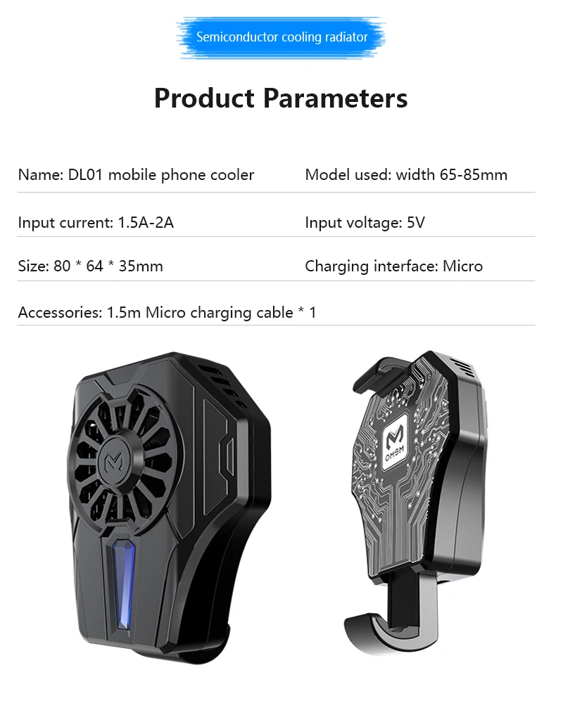 

Universal Mobile Phone USB Game Cooler System Cold-clamped In-line Mobile Phone Radiator For IPhone Samsung Huawei Xiaomi