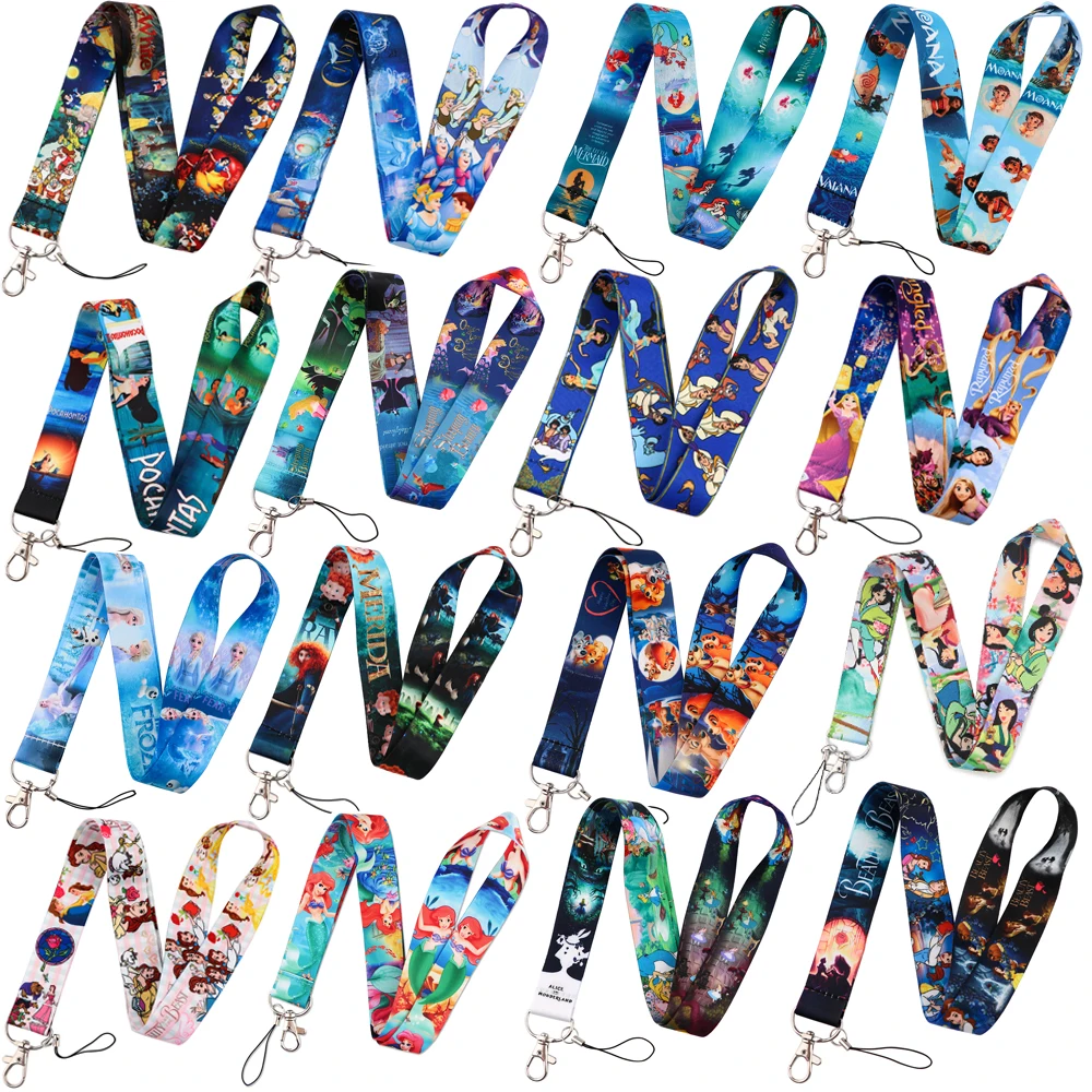 yq317 mickey mouse lanyard pooh bear phone rope toy story id card badge holder princess neck strap cartoon keychain lariat gift free global shipping