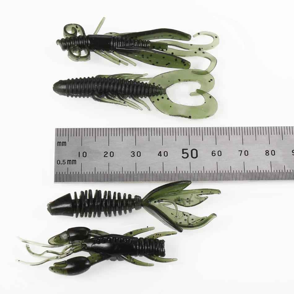 

4pcs/lot Soft Silicon Shrimp Shaped Crankbait Fishing Lure Set 8g 6cm Swivel Jigging Wobbler Bass Artificial Lures Fish Tackle