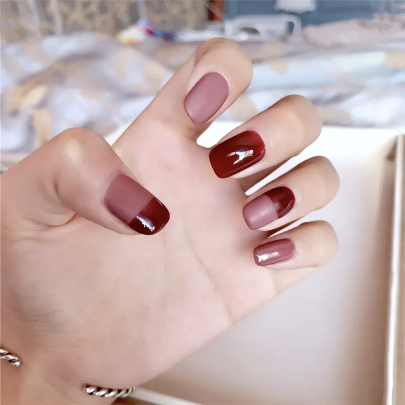 style5 24 шт. великолепные накладные ногти цвета розового золота, блестящие накладные ногти с острым носком, накладные ногти с полным покрытием, Длинные накладные ногти для девочек - Цвет: style5