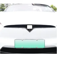 For Tesla Model X 2016 2017 2018 2019 Carbon Fiber Front Hood  Center Mesh Grille Cover Frame Strip Trim Car Styling Accessories
