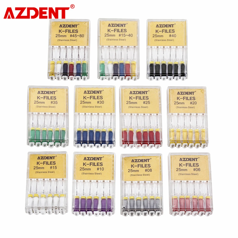 21 мм/25 мм 6 шт./кор. K напильники из нержавеющей стали стоматологические пилки для