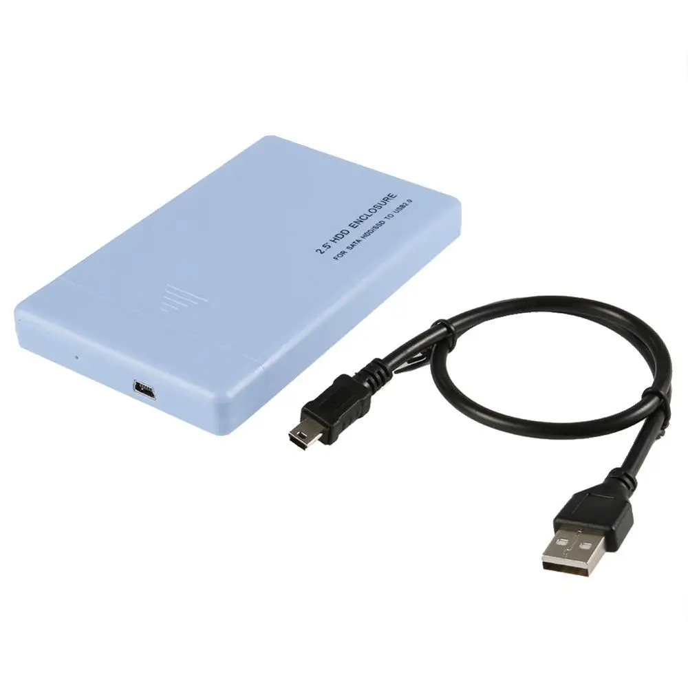 2,5 дюймов USB 2,0 SATA коробка для жесткого диска компьютера Корпус для внешнего жесткого диска Инструменты привод Поддержка 3 ТБ для ноутбука/Тетрадь - Цвет: Синий