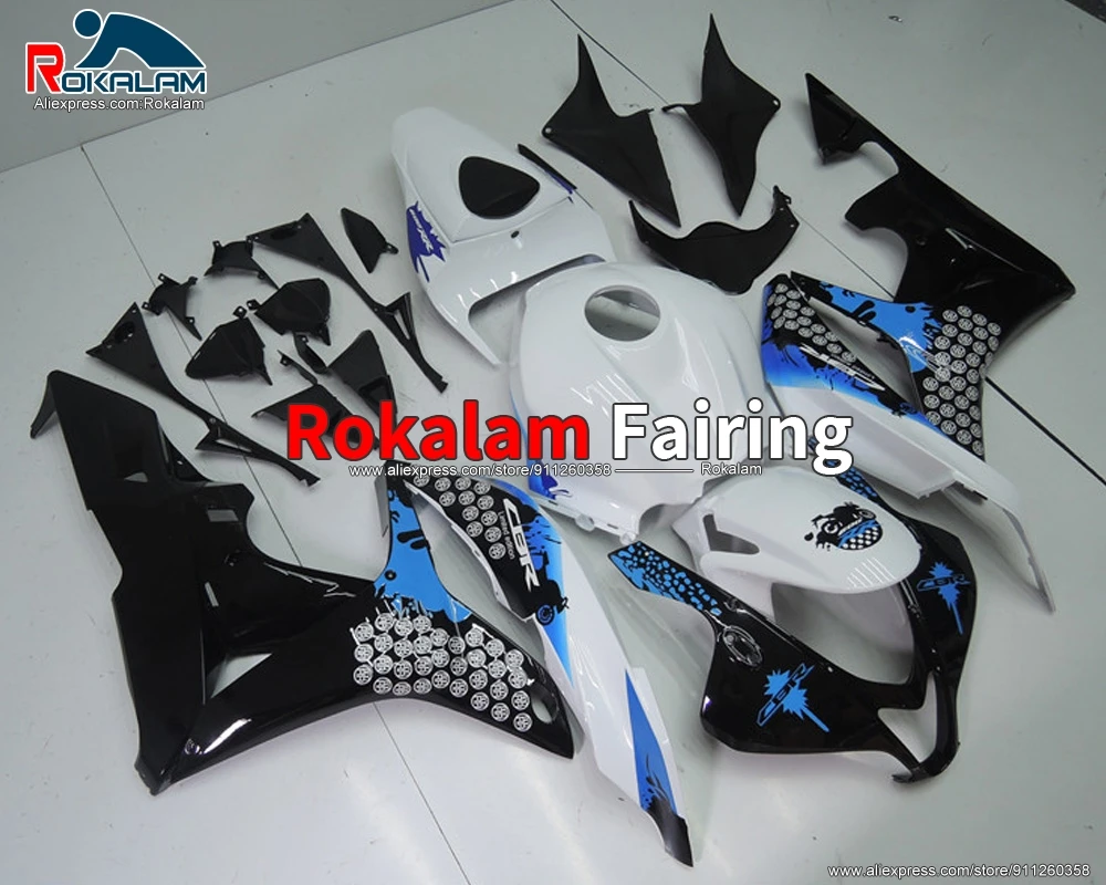 

Applique Bodywork For Honda CBR600RR F5 2007 CBR600 RR 2008 Motorbike Black White Fairing Kit (Injection Molding)