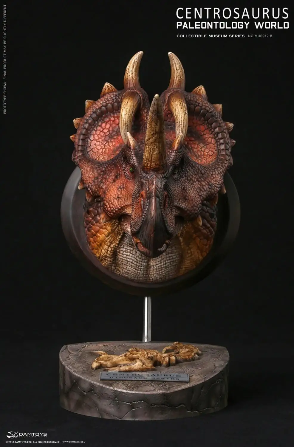 

For Collection Centrosaurus Bust Collectible Head Statue MUS012A/B Museum Series Toys 260mm Model For Fans GIfts