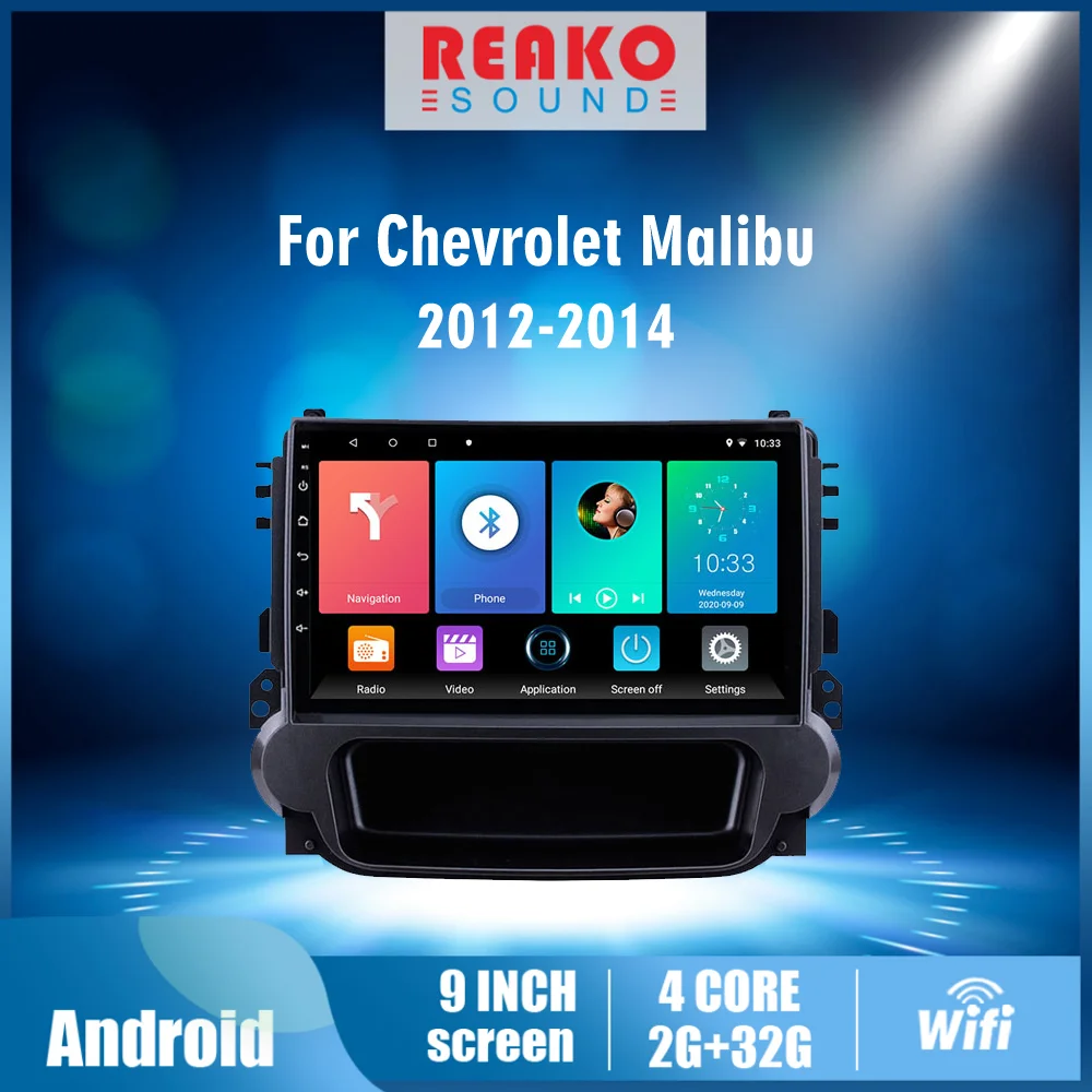 

REAKOSOUND 2 din Car Radio Android 9 inch Touch screen GPS Navigation Multimedia Player for Chevrolet Malibu 2012 2013 2014