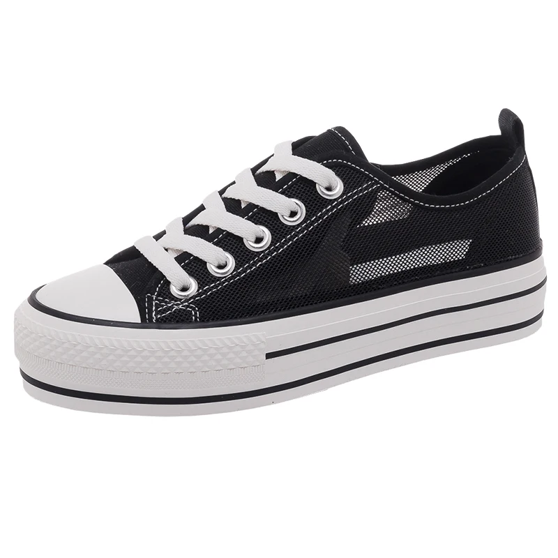 

Women Breathable Canvas Shoes Fashion Sneakers Casual Flats White Shoes Korean Style 2021 Summer New High Quality Sport Women