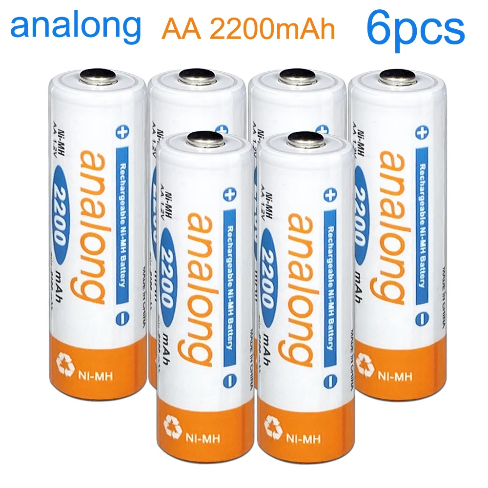 6PCS AA Battery 2-16 шт AA Аккумуляторная батарея 1,2 v Ni-MH 2A батареи перезаряжаемые для часов игрушки камеры - Цвет: 6PCS AA Battery