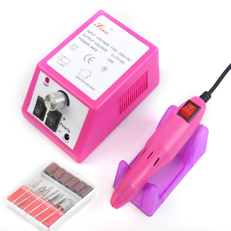 pink 20000RPM 6 цветов, 35000 об/мин, электрическая дрель для ногтей, аппарат для маникюра, педикюра, пилка для ногтей, инструменты, сверло для полировки, наборы инструментов - Цвет: pink 20000RPM