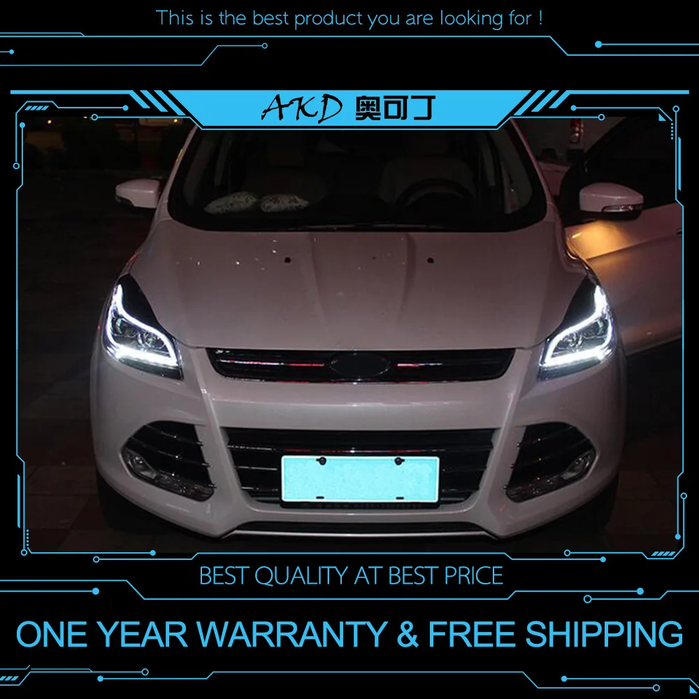 AKD тюнинг автомобильных фар для Ford Escape KUGA 2013 светодиодные фары DRL ходовые огни Bi