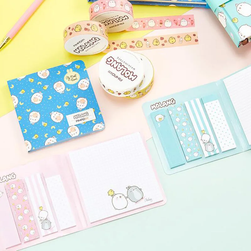 Милый мультфильм моланг Канцелярский набор записная книжка стираемая ручка